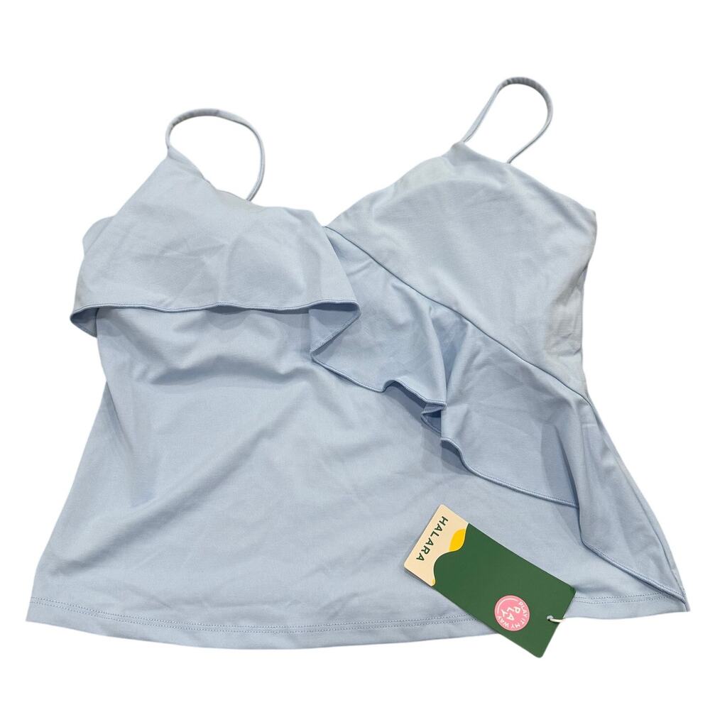 Halara Y2K Girly Adjustable Strap Ruffle Angel Falls Blue Tank Top Medium